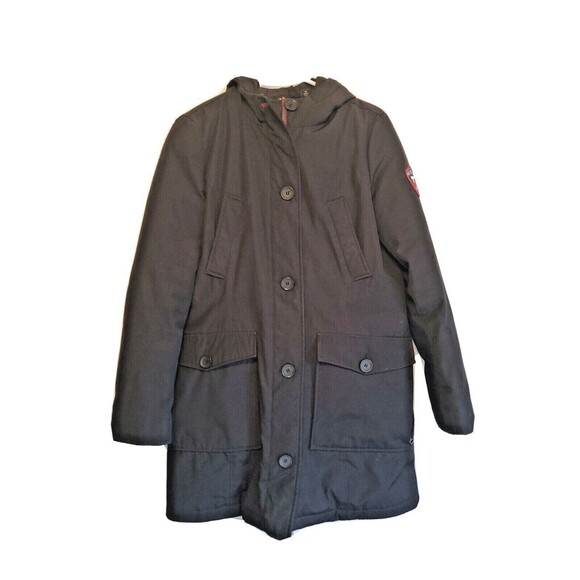 Tommy Hilfiger Smal Winter Coat Hooded Pockets Insulated Zip & Button Close - Picture 1 of 12